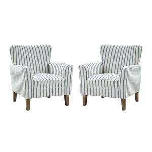 JAYDEN CREATION Rupert Transitional Navy Polyester Armchair with Flared ...