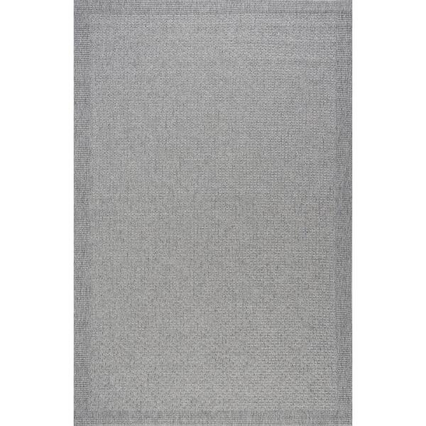 Tayse Rugs Serenity Solid Gray 9 ft. x 12 ft. Indoor/Outdoor Area Rug
