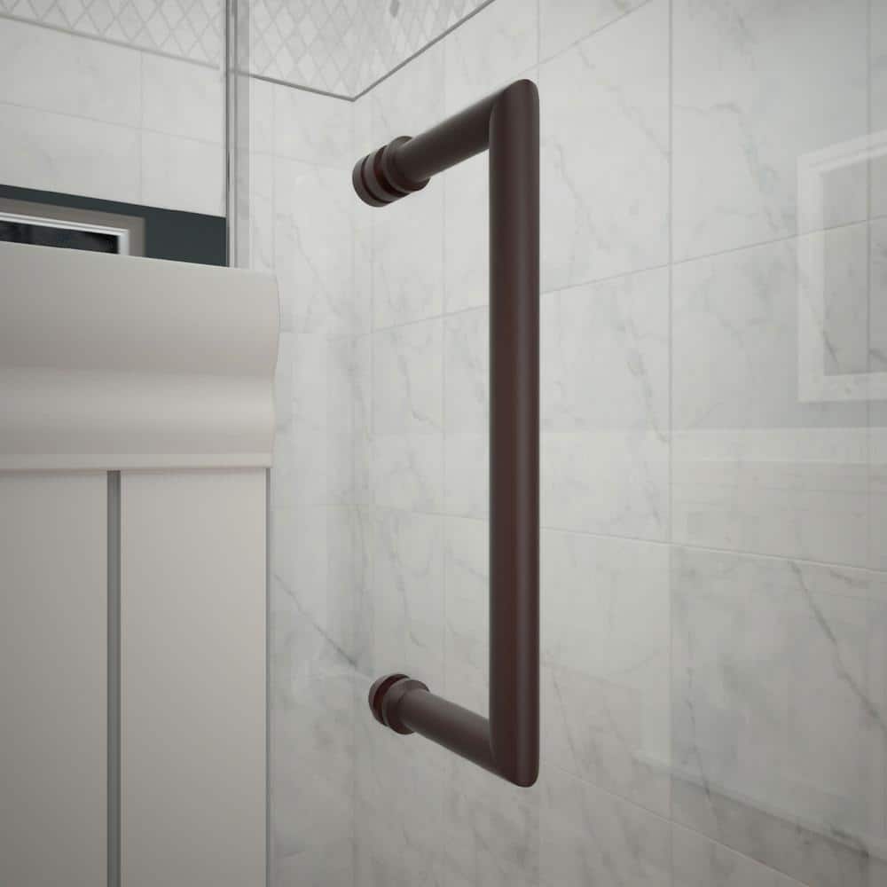 Unidoor-X 68" Black Frameless Hinged Shower Door with Clear Glass