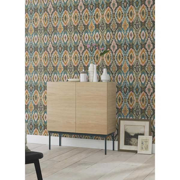 Villon Yellow Mustard Ikat Paper Non-Pasted Textured Wallpaper