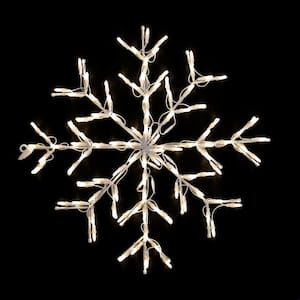 24 in. Classic White LED Snowflake Metal Framed Holiday Decor