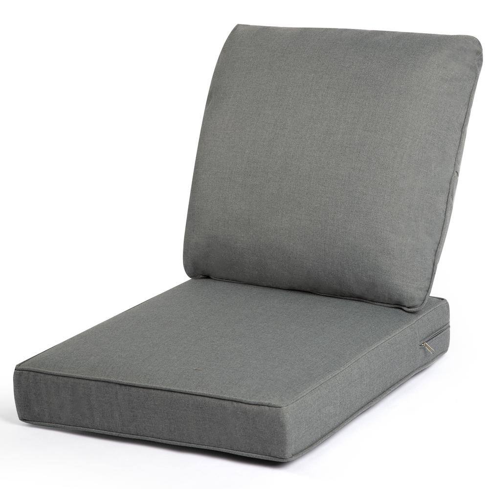 24 in. W x 22 in. H Dark Gray Deep Seating Outdoor Chaise Lounge Replacemen