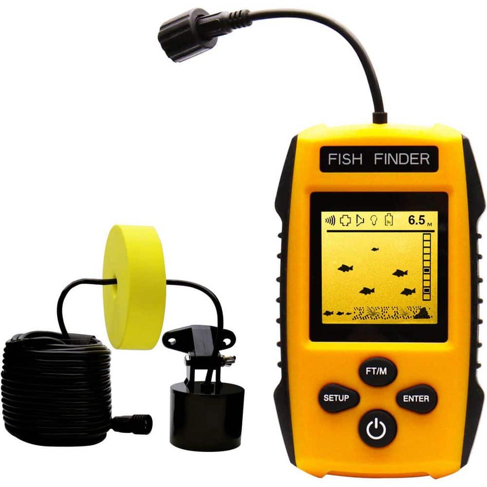 Handheld Fish Finder Portable Fishing Gear with Sonar Transducer and LCD Di