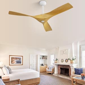 52 in. Indoor/Outdoor Downrod White Ceiling Fan without Light with Reversible 6-Speed DC Remote