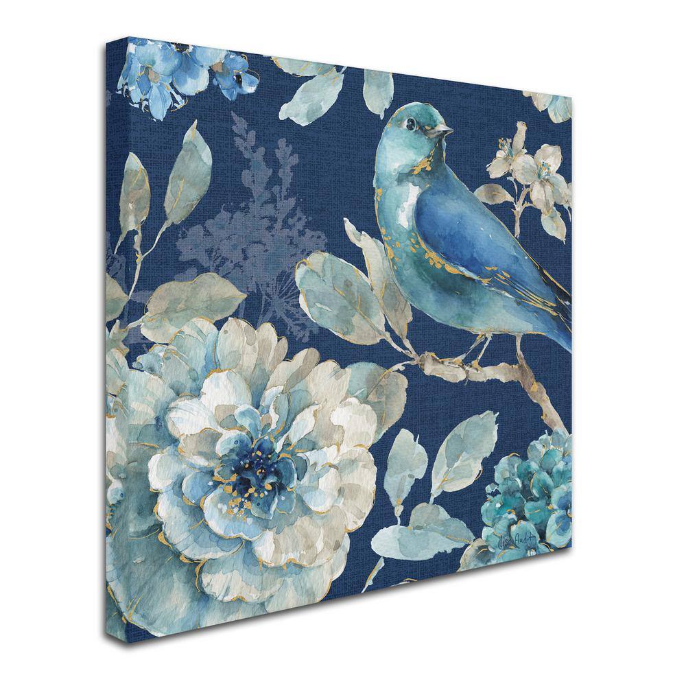 Indigold XXIII Blue and Gold Bird Canvas Art