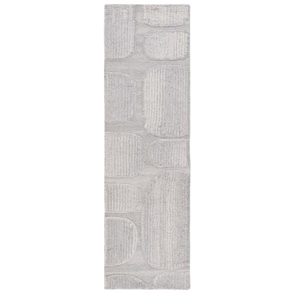 SAFAVIEH Manhattan Gray 2 ft. x 8 ft. Geometric Runner Rug