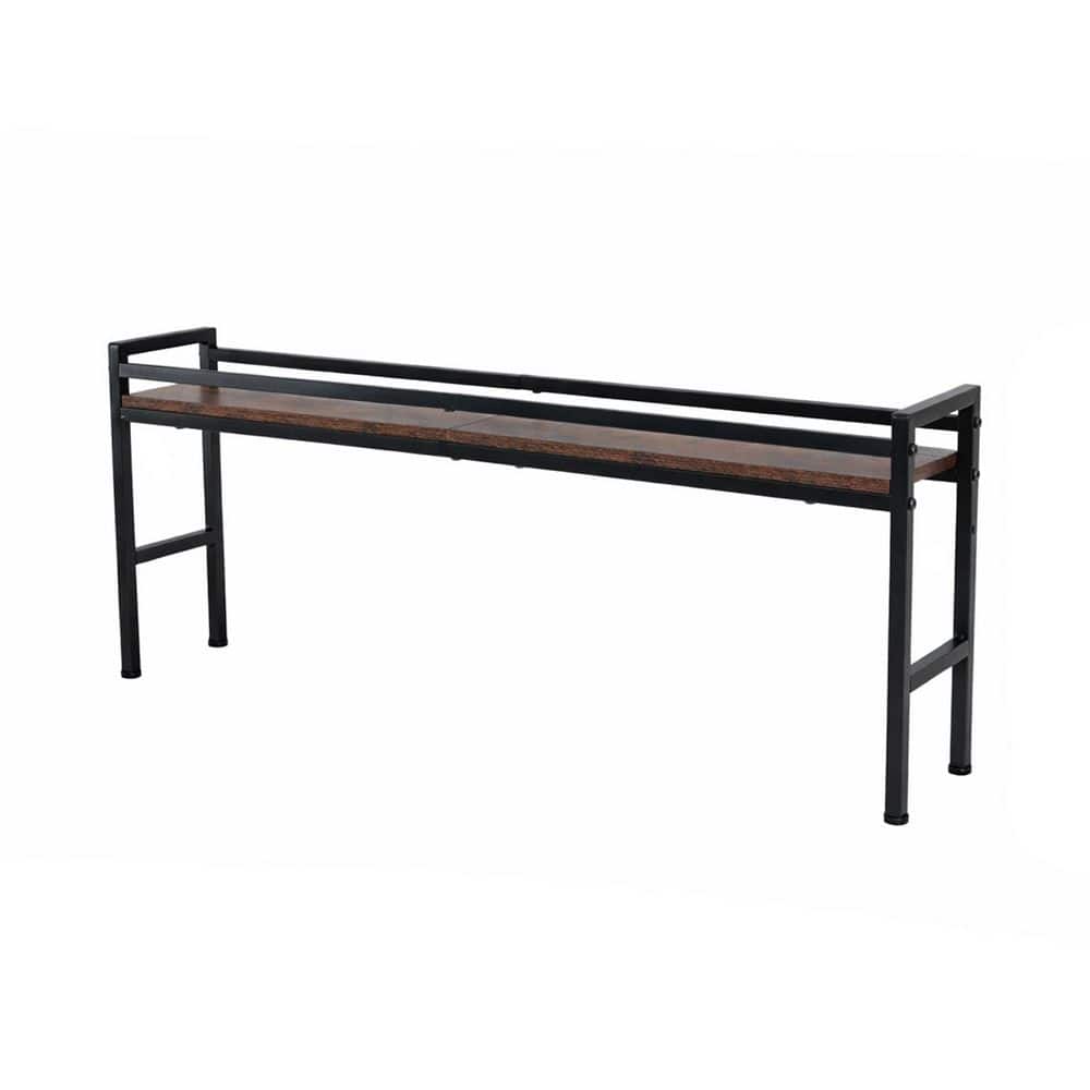 LAIFUCAM Black Metal Wood Spice Rack Organizer Drawer Organizer with ...
