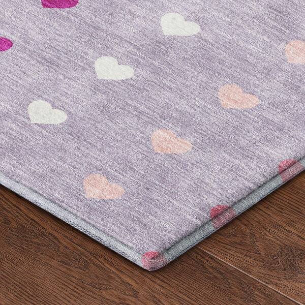 Mayfield Premium Machine Washable Abstract AMF2510 Lavender 3 ft. x 4 ft. Area Rug