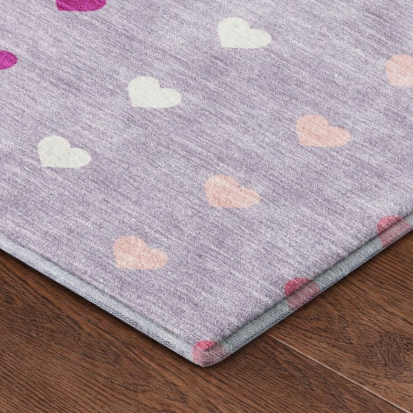 Mayfield Premium Machine Washable Abstract AMF2510 Lavender 9 ft. x 12 ft. Area Rug