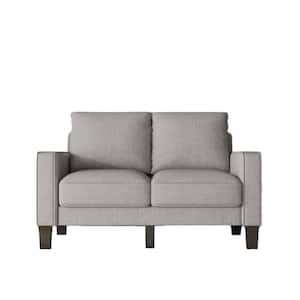 30 in. Dark Light Gray Fabric 2-Seater Loveseat