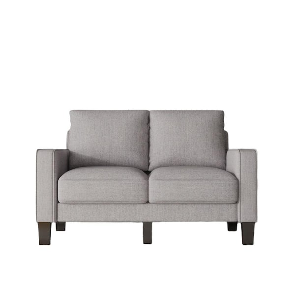 wetiny 30 in. Dark Light Gray Fabric 2-Seater Loveseat