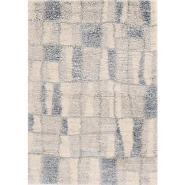 MILLERTON HOME Rune Ivory/Blue 8 ft. x 10 ft. Geometric Nautical Area Rug