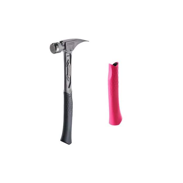 14 oz. TiBone Milled Face with Curved Handle with Pink Replacement Grip 2 Piece