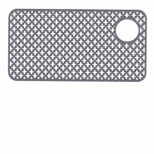 28.35 in. x 14.37 in. Non-Slip Heat-Resistant Silicone Kitchen Sink Mat with Top Right Drain Hole
