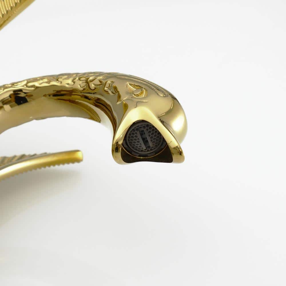 Polished Gold Swan Single Handle Vessel Sink Faucet