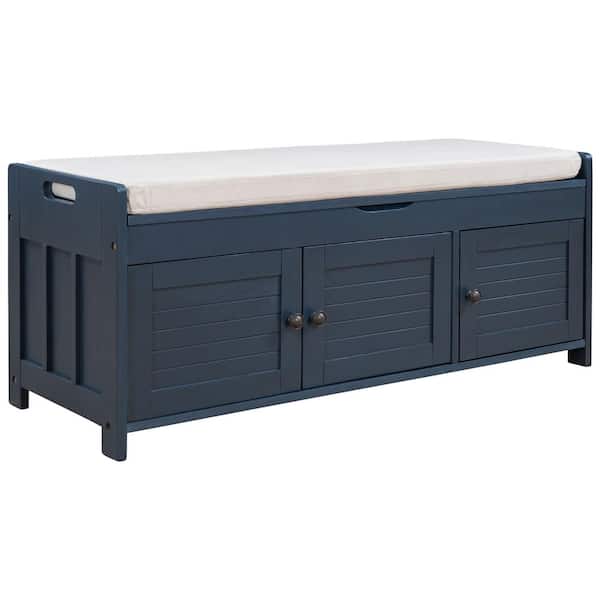 Harper & Bright Designs Antique Navy Entryway Storage Bench