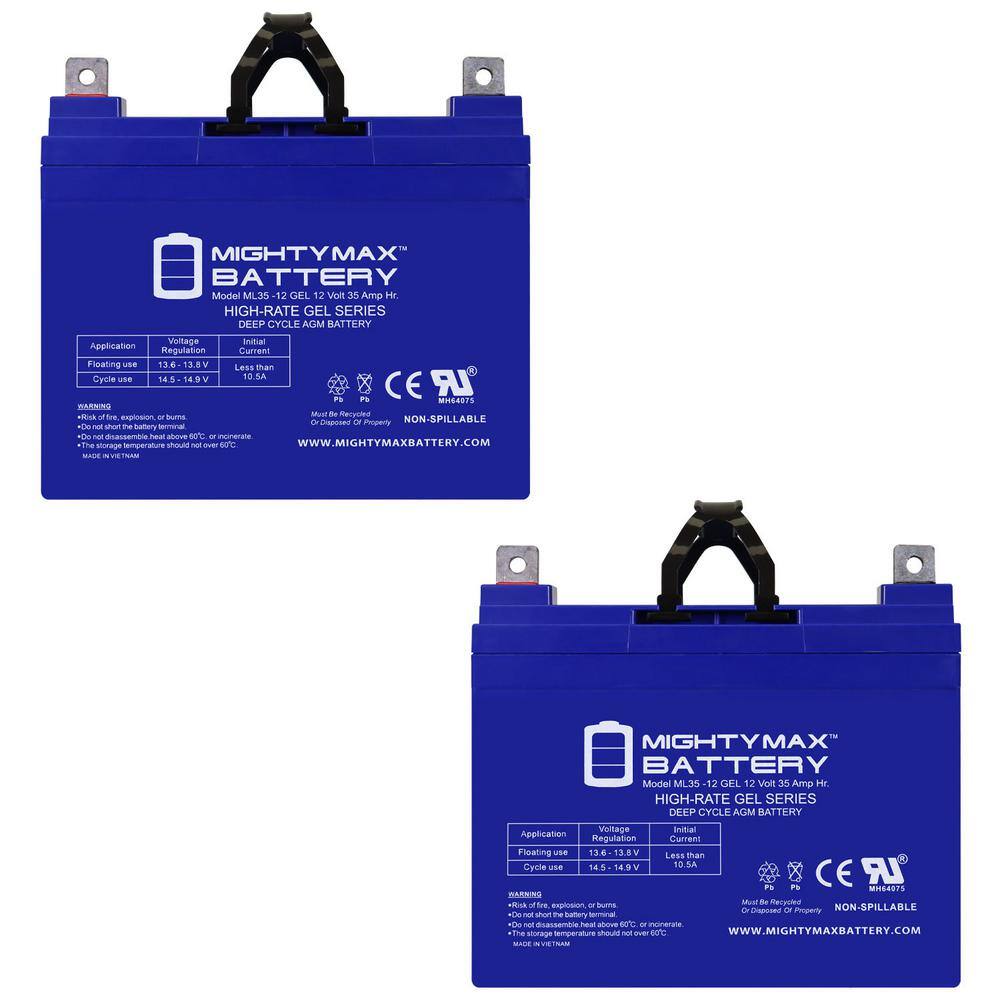 Mighty Max 12V 35AH INT Replacement Battery – ML35-12INT1106, Lead Acid, For UPS Alarm Scooter Mobility, 1 Year Warranty
