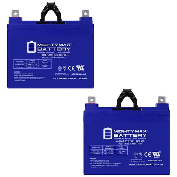 MIGHTY MAX BATTERY 12V 35AH GEL NB Replacement Battery Compatible with Scooter Pride Mobility Jazzy Select - 2 Pack