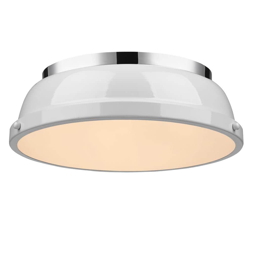 Duncan 14 in. 2-Light Chrome Flush Mount with Gloss White Shade price history on PriceWatchPro