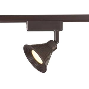 LED Bronze Linear Track Lighting Head with Hammered Shade
