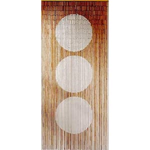 Bamboo 36 in. W x 78 in. L Light Filtering Beaded Curtain Panel in Harmony Dot