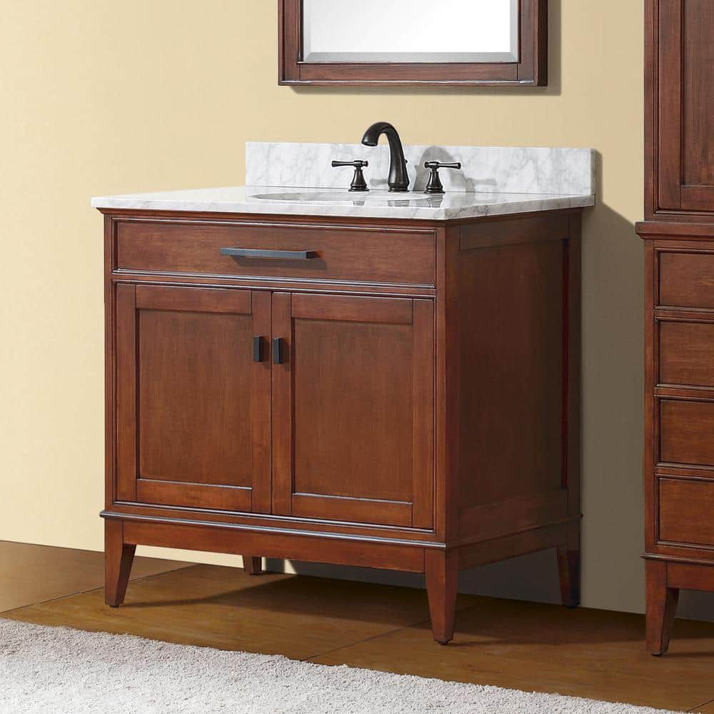 Madison 36'' Tobacco Solid Wood Bathroom Vanity Base
