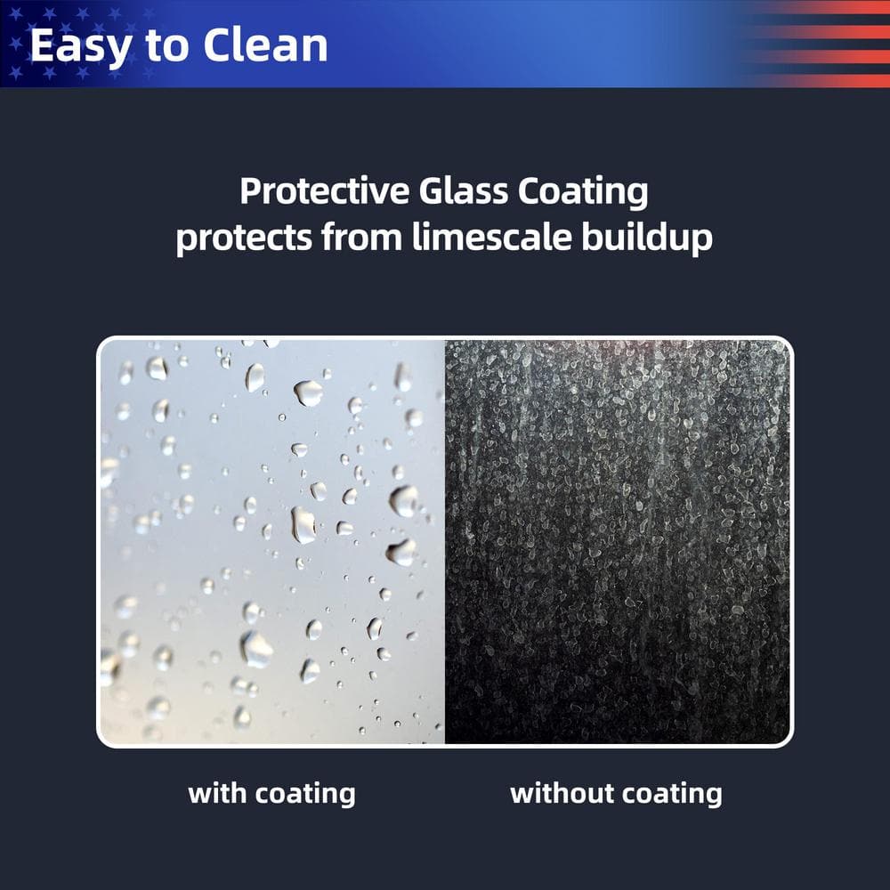 Matte Black Frameless Sliding Shower Door with Tempered Glass