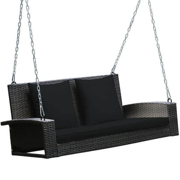 black resin porch swing