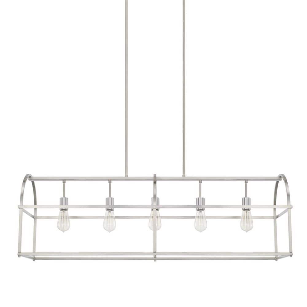 Aubrey 5-Light Brushed Nickel Linear Chandelier and No Bulbs Included price history on PriceWatchPro