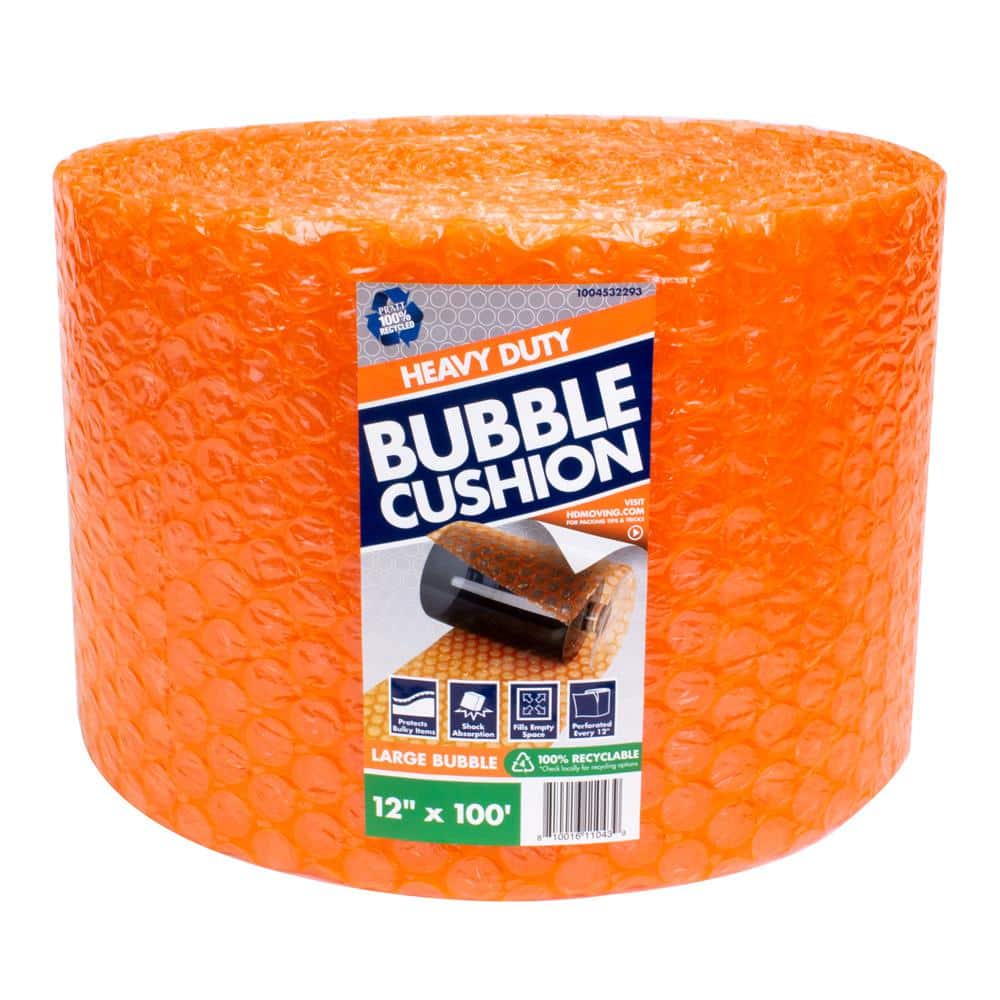 Pratt Retail Specialties 5/16 in. x 12 in. x 100 ft. Perforated Bubble  Cushion Wrap (2-Pack) 51612X1002PCK The Home Depot