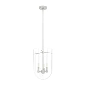 Sacha 3 Light Brushed Nickel Island Pendant Light with Clear Glass Shade Dining Room Light
