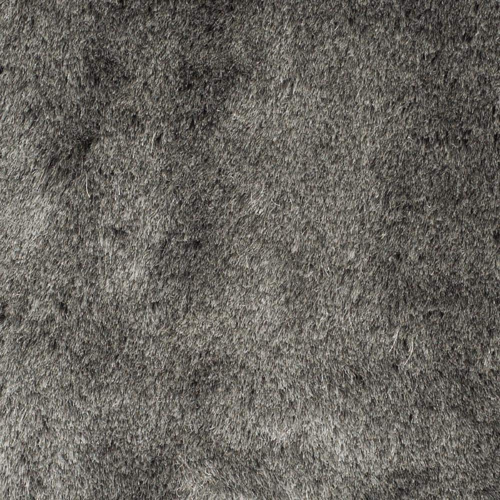 Elegant Silver Shag 9' Round Wool & Synthetic Hand-Tufted Rug