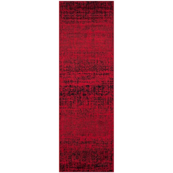 SAFAVIEH Adirondack Red/Black 3 ft. x 6 ft. Solid Runner Rug