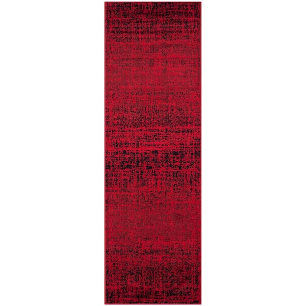 SAFAVIEH Adirondack Red/Black 3 ft. x 8 ft. Solid Runner Rug