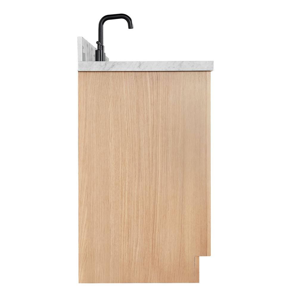 Hepburn 31" Oak Single Sink Vanity with Carrara Marble Top