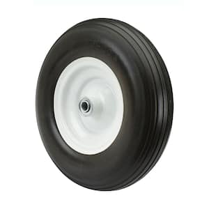 Flat Free Wheelbarrow Tire 4.80/4.00-8 with 1 in. Bearings, 3 in. Center Hub