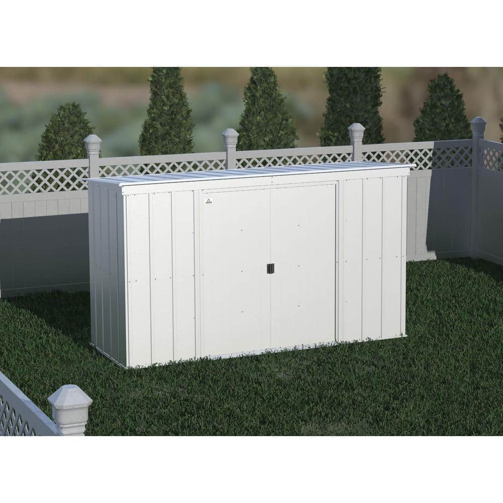 10 ft. x 4 ft. Flute Grey Galvanized Steel Storage Shed