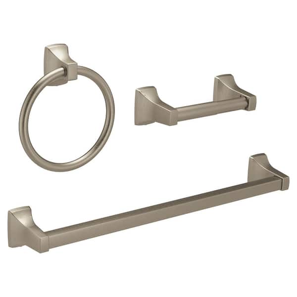 MOEN Adler 3-Piece Bath Hardware Set with Mounting Hardware in Brushed Nickel