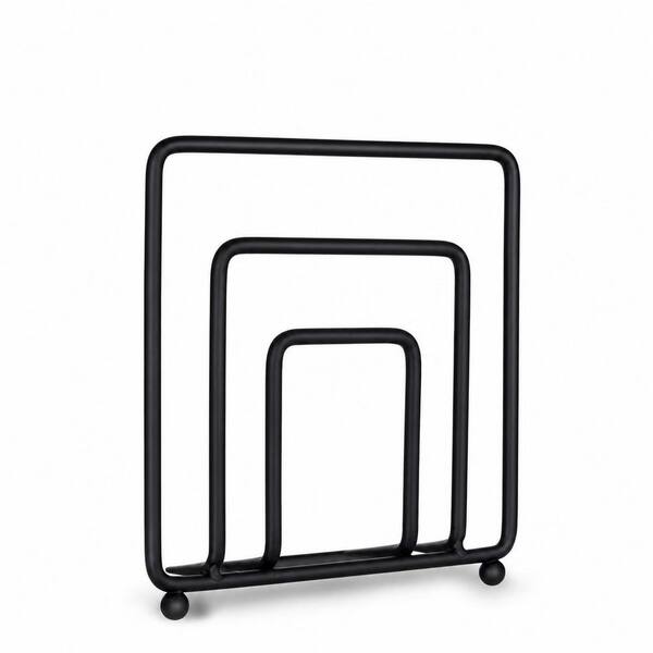 Modern Black Metal Napkin Holder for Kitchen and Dining Tables, Countertop Dispenser for Indoor and Outdoor Use