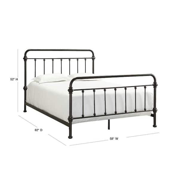 Homesullivan Calabria Antique Brown, Antique Wrought Iron Twin Bed Frame