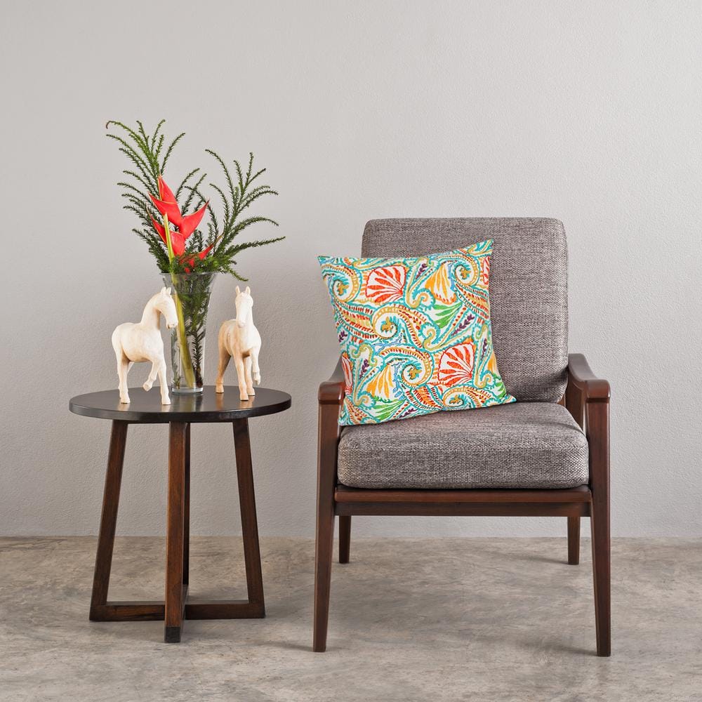 Paisley White Outdoor Cushion Covers Set of 4