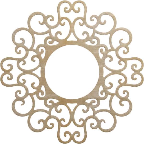 Ekena Millwork 0.25 in. x 34 in. x 34 in. Wood (Birch) Medallion Moulding