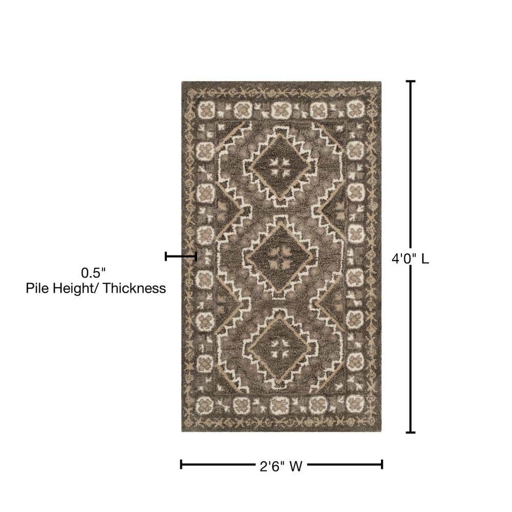 Bella Medallion Geometric Hand-Tufted Wool Area Rug, Brown/Taupe