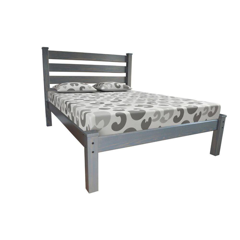 Gray Wood Frame Queen Panel Bed