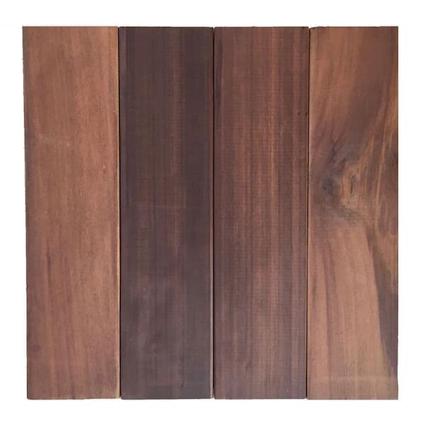 Unbranded Floor-To-Go 0.92 ft. x 0.92 ft. Non-Slip Thermo-Treated Wood Floor/Deck Tile in Brown