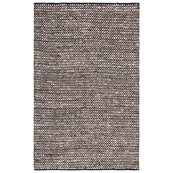 Natura 3 ft. x 5 ft. Black/Ivory Crosstitch Marle Area Rug