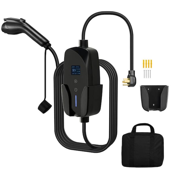 Level 2 EV Charger 32 Amp Adjustable Current 240V Electric Vehicle Charger with 25 ft. Charging Cable NEMA 14-50P Plug