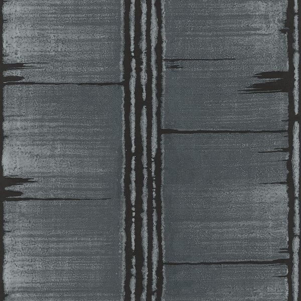 Bazaar Collection Black/Dark Teal Bark Stripe Design Non-Woven Non