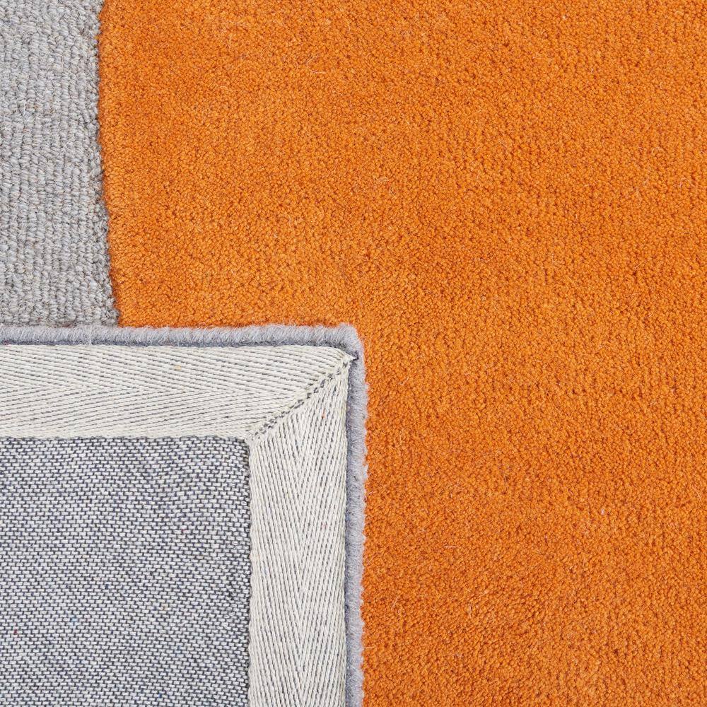 Hand-Tufted Rodeo Drive Grey and Rust Wool Area Rug