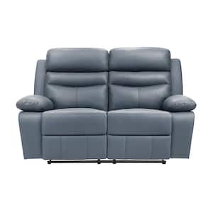 Lazzara Edelia 64 in. W Black Leather 2-Seater Power Double